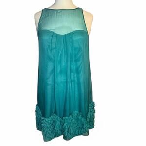 Rebecca Taylor Silk Chiffon Sleeveless Babydoll Dress Blue (size 0) 148